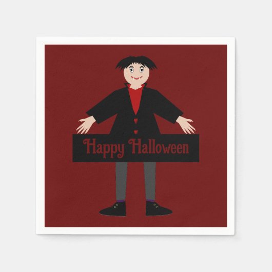 Cute Halloween Vampire Custom Party Servet (Voorkant)