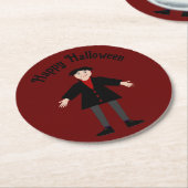 Cute Halloween Vampire Custom Ronde Kartonnen Onderzetter (Gebogen)