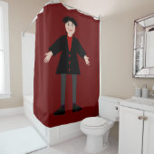 Cute Halloween Vampire Douchegordijn (In situ)
