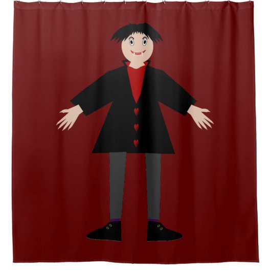 Cute Halloween Vampire Douchegordijn (Voorkant)