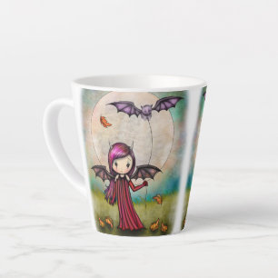 Cute Halloween Vampire en Flying Cat Latte Mok