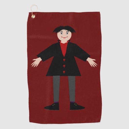 Cute Halloween Vampire Golfhanddoek (Voorkant)