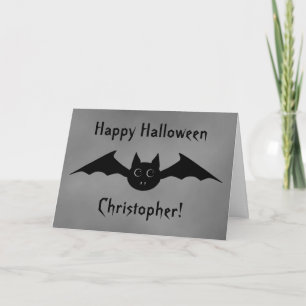 Cute Halloween vampire knuppel met grote ogen Kaart