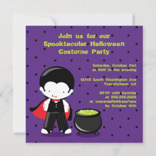 Cute Halloween vampire kostuum party-uitnodiging Kaart