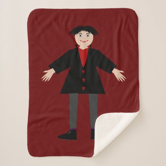 Cute Halloween Vampire Sherpa Deken (Voorkant)