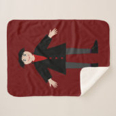 Cute Halloween Vampire Sherpa Deken (Voorkant (horizontaal))