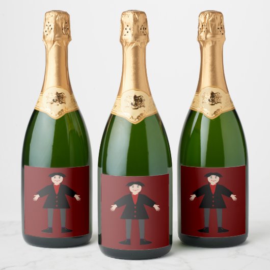 Cute Halloween Vampire Sparkling Wijnetiket (Flessen)