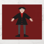 Cute Halloween Vampire Sparkling Wijnetiket (Enkel label)