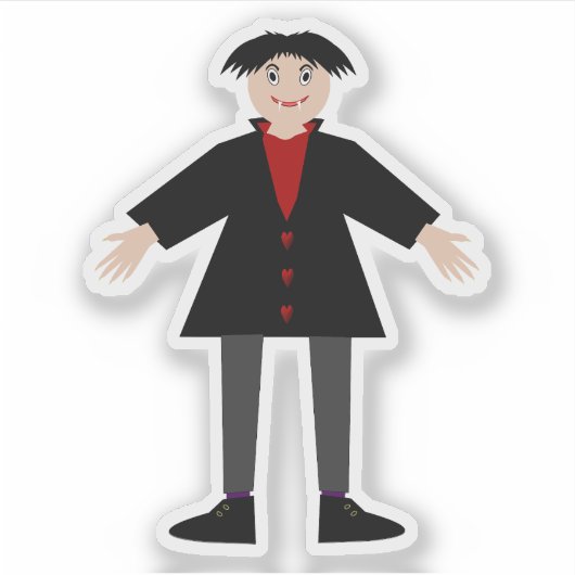 Cute Halloween Vampire Sticker (Voorkant)