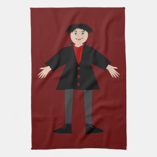 Cute Halloween Vampire Theedoek (Verticaal)