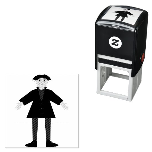 Cute Halloween Vampire Zelfinktende Stempel (In situ)