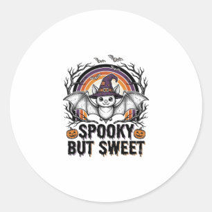 Cute Halloween Vleermuis Vintage Gravure Griezige Ronde Sticker