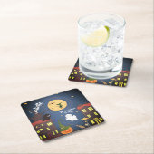 Cute Halloween Waterverf Personalized Kartonnen Onderzetters (Insitu)