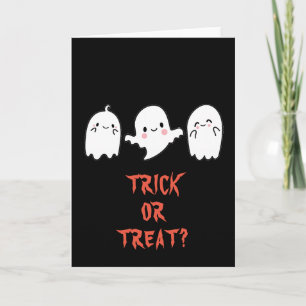 Cute Halloween wenskaart, Trick or Treat Kaart