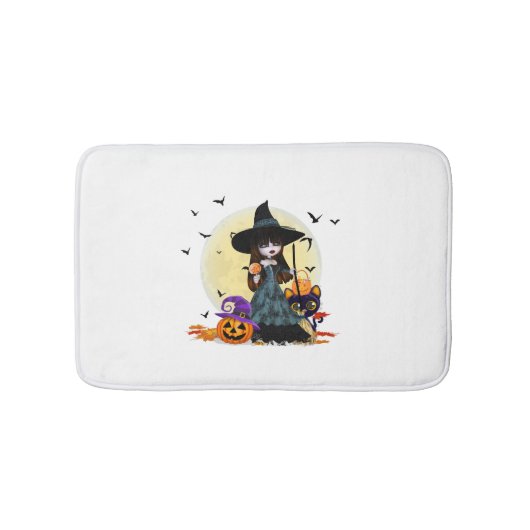 Cute Halloween Witch Badmat (Voorkant)