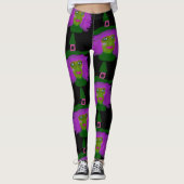 Cute Halloween Witch Black Leggings (Voorkant)