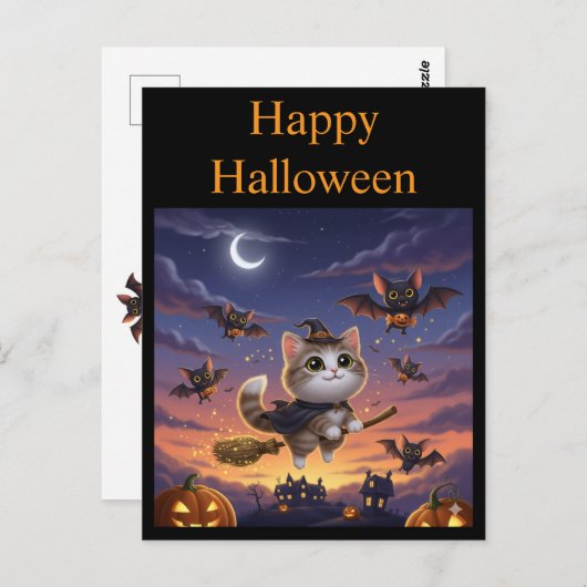 Cute Halloween Witch Briefkaart (Voorkant / Achterkant)