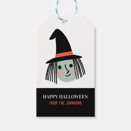 Cute Halloween Witch Cadeaulabel (Voorkant)