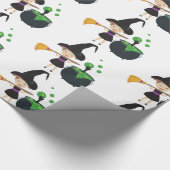 Cute Halloween Witch Cadeaupapier (Hoek)