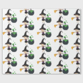 Cute Halloween Witch Cadeaupapier (Vlak)