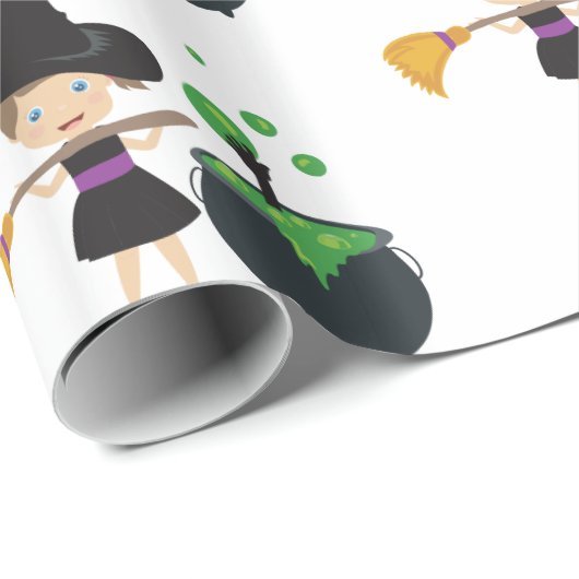 Cute Halloween Witch Cadeaupapier (Rol Hoek)