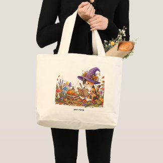 Cute Halloween Witch Cat Herbology Custom Jumbo To Grote Tote Bag