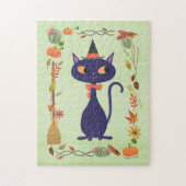 Cute Halloween Witch Cat Legpuzzel (Verticaal)