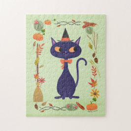Cute Halloween Witch Cat Legpuzzel
