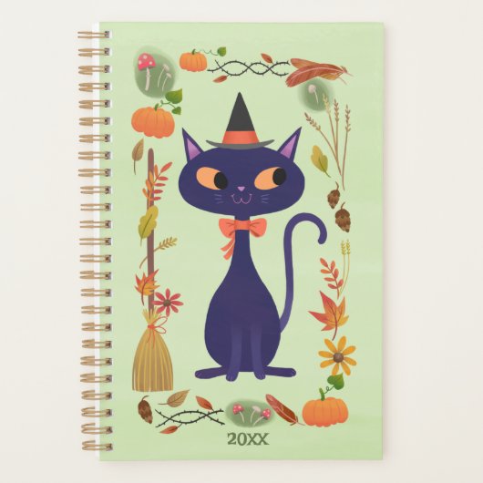 Cute Halloween Witch Cat Planner (Voorkant)