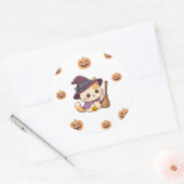 Cute Halloween Witch Cat Sticker (Envelop)