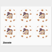 Cute Halloween Witch Cat Sticker (Vel)