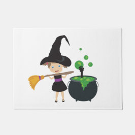 Cute Halloween Witch Deurmat