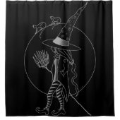 Cute Halloween Witch Douchegordijn (Voorkant)