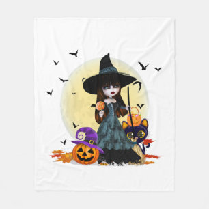 Cute Halloween Witch Fleece Deken