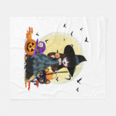 Cute Halloween Witch Fleece Deken (Voorkant (Horizontaal))