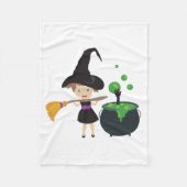 Cute Halloween Witch Fleece Deken (Voorkant)