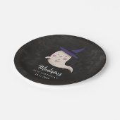 Cute Halloween Witch Ghost Birthday Party Papieren Bordje (Gekanteld)