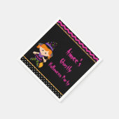 Cute Halloween Witch Girl Halloween Party Servet (Hoek)