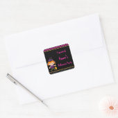 Cute Halloween Witch Girl Halloween Party Vierkante Sticker (Envelop)
