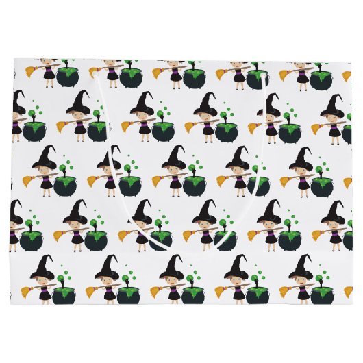 Cute Halloween Witch Groot Cadeauzakje (Achterkant)