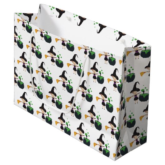 Cute Halloween Witch Groot Cadeauzakje (Voorkant Gekanteld)