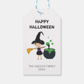 Cute Halloween Witch Happy Halloween Cadeaulabel (Achterkant)