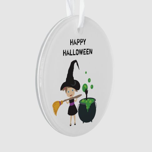 Cute Halloween Witch Happy Halloween Ornament (voorkant)