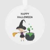 Cute Halloween Witch Happy Halloween Ornament (achterkant)