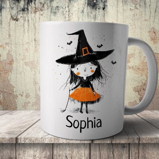 Cute Halloween Witch Illustration Koffiemok