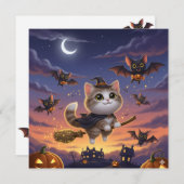 Cute Halloween Witch Kaart (Voorkant / Achterkant)