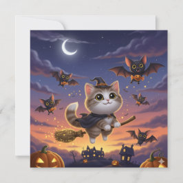 Cute Halloween Witch Kaart