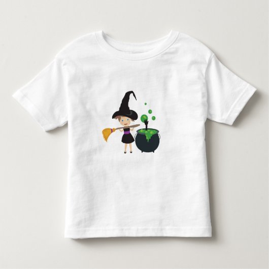 Cute Halloween Witch Kinder Shirts (Voorkant)