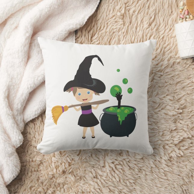 Cute Halloween Witch Kussen (Deken)