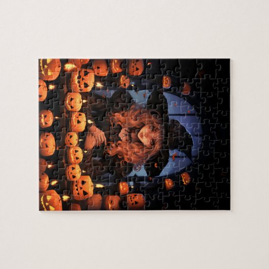 Cute Halloween Witch Legpuzzel (Horizontaal)